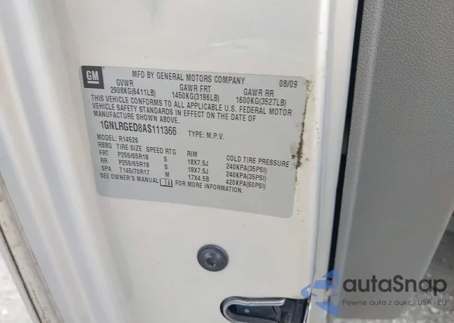 1GNLRGED8AS111366: 42892010