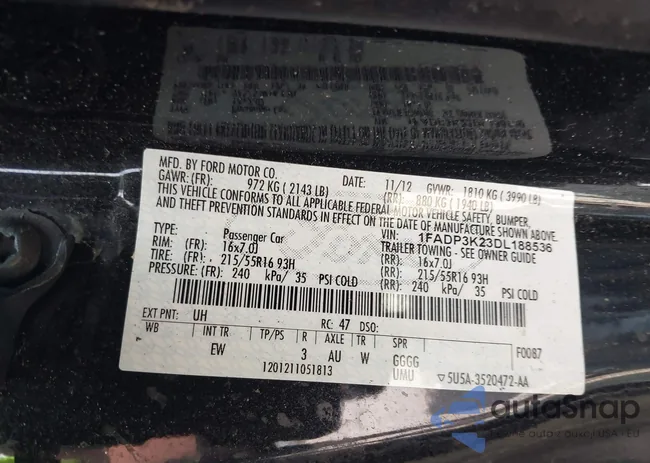 1FADP3K23DL188536: 42892047