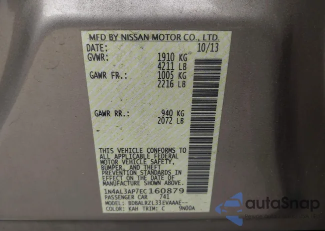 1N4AL3AP7EC160879: 42892133