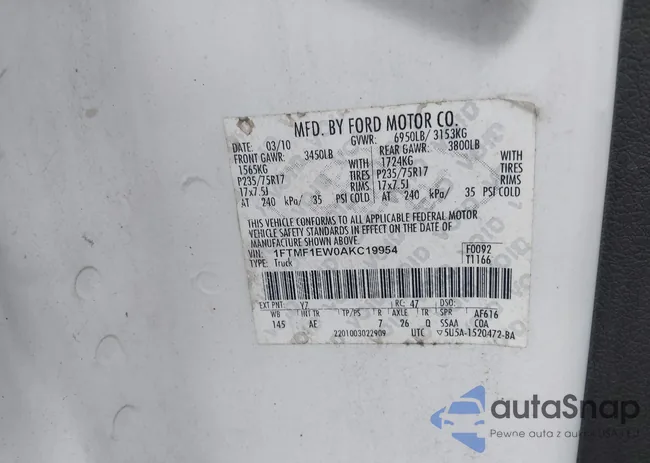 1FTMF1EW0AKC19954: 42892155