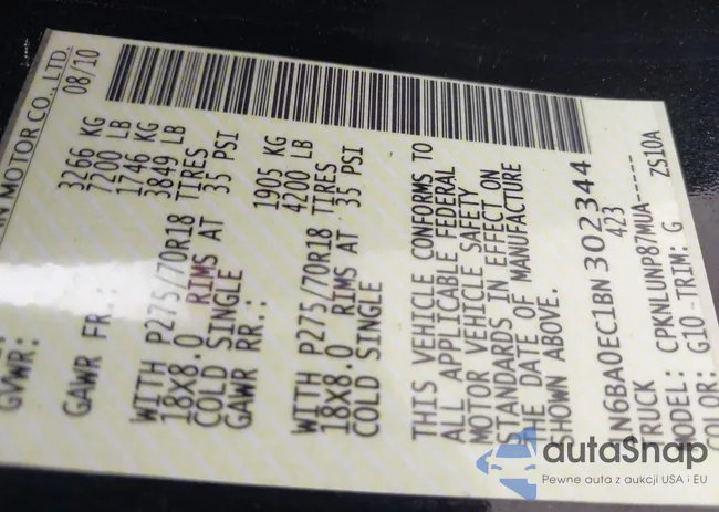 1N6BA0EC1BN302344: 42891507