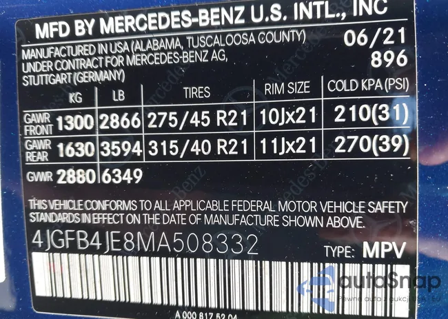 4JGFB4JE8MA508332: 42891685