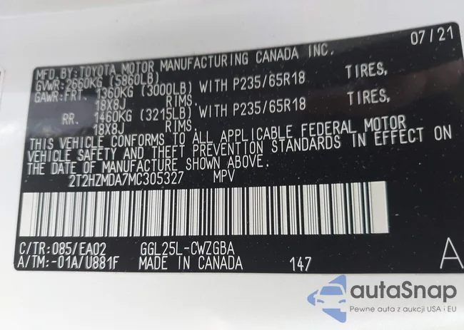 2T2HZMDA7MC305327: 42892719