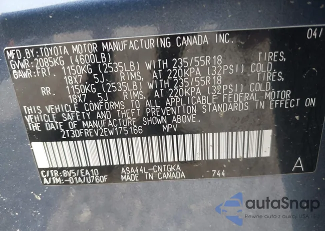 2T3DFREV2EW175166: 42892730