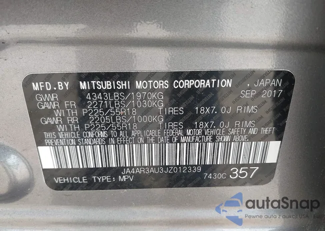 JA4AR3AU3JZ012339: 42892836