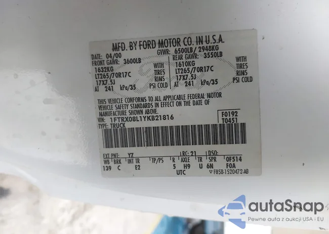 1FTRX08L1YKB21816: 42892915