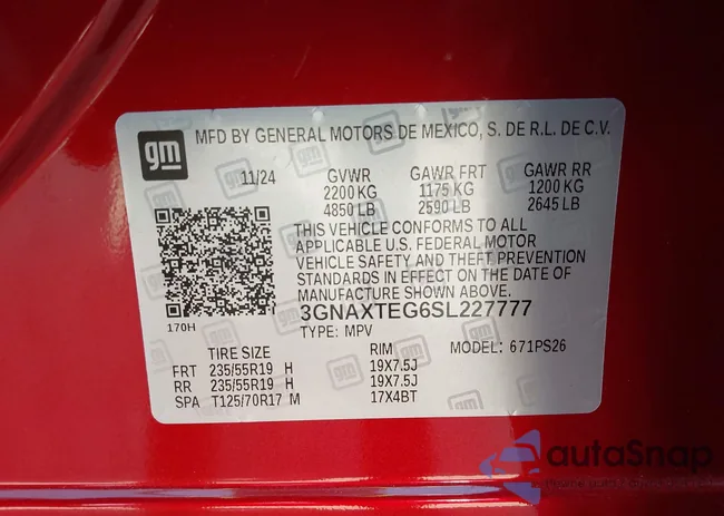 3GNAXTEG6SL227777: 42892975