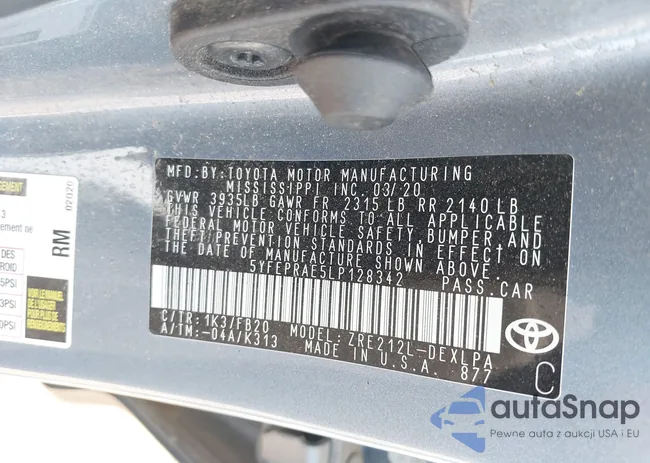 5YFEPRAE5LP128342: 42893080