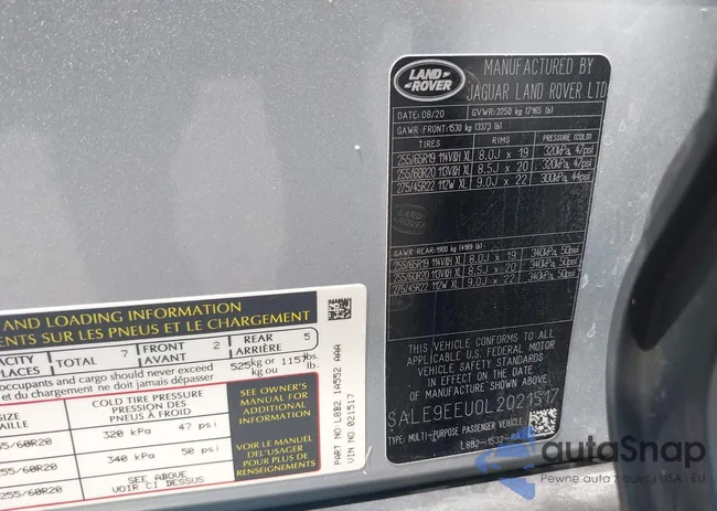 SALE9EEU0L2021517: 42893167