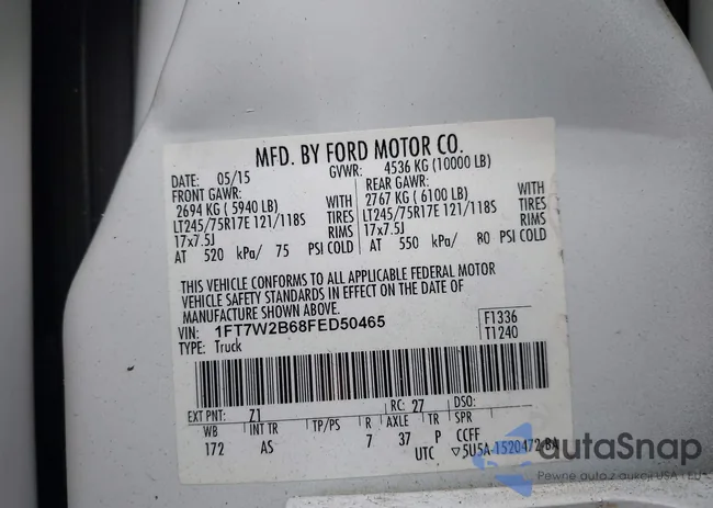 1FT7W2B68FED50465: 42892315