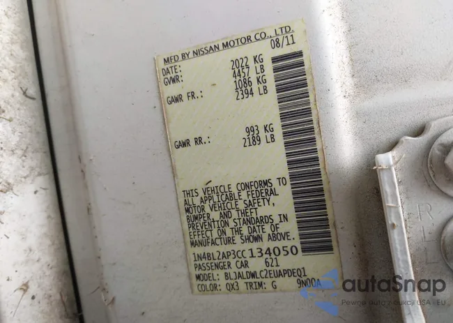 1N4BL2AP3CC134050: 42892410