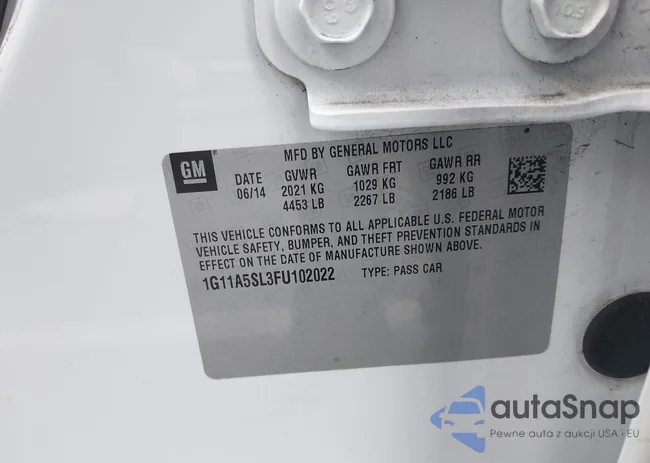 1G11A5SL3FU102022: 42893829