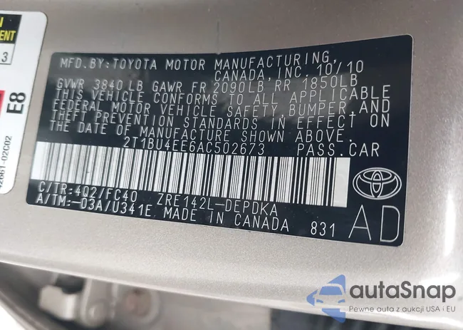 2T1BU4EE6AC502673: 42894052