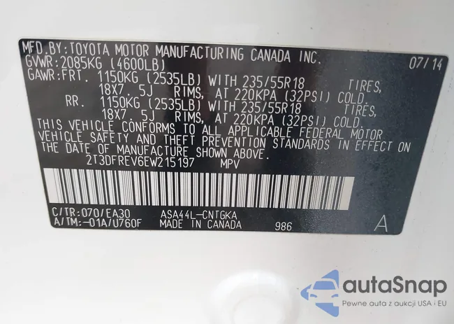 2T3DFREV6EW215197: 42894069