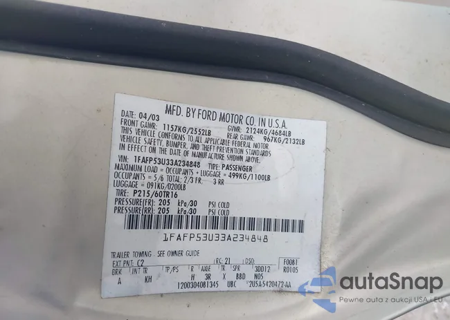 1FAFP53U33A234848: 42894209