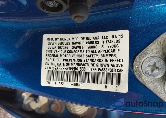 19XFB2E51FE041838: 42894305