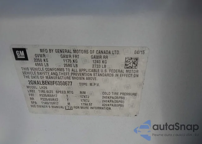 2GNALBEK8F6350677: 42894751