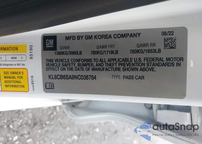 KL8CB6SA9NC036784: 42895052