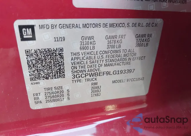 3GCPWBEF9LG193397: 42895082