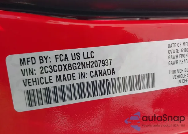 2C3CDXBG2NH207937: 42895290