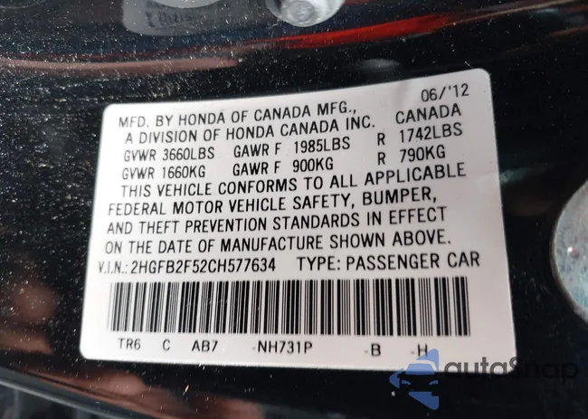 2HGFB2F52CH577634: 42894357