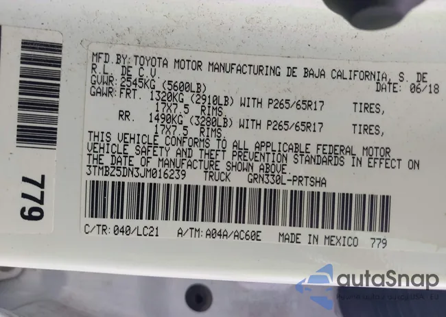 3TMBZ5DN3JM016239: 42894415