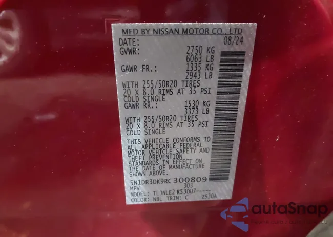 5N1DR3DK9RC300809: 42894621