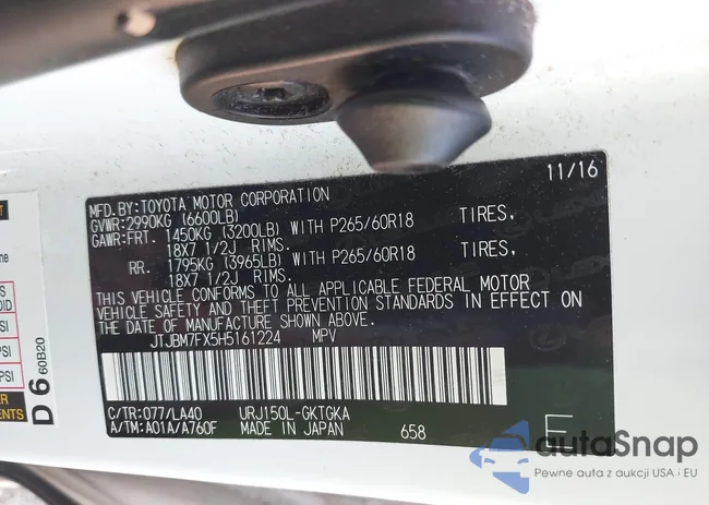 JTJBM7FX5H5161224: 42895967