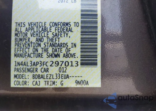 1N4AL3AP3FC297013: 42896298