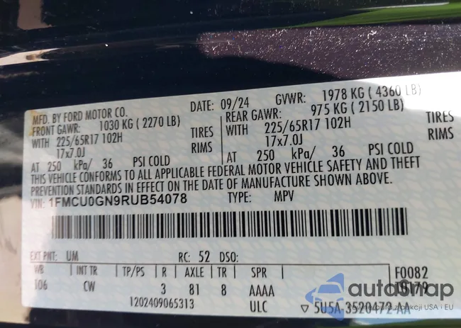 1FMCU0GN9RUB54078: 42895424