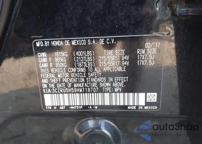 3CZRU5H59HM718707: 42895478