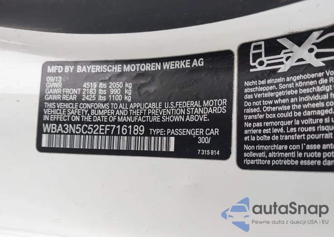 WBA3N5C52EF716189: 42896816