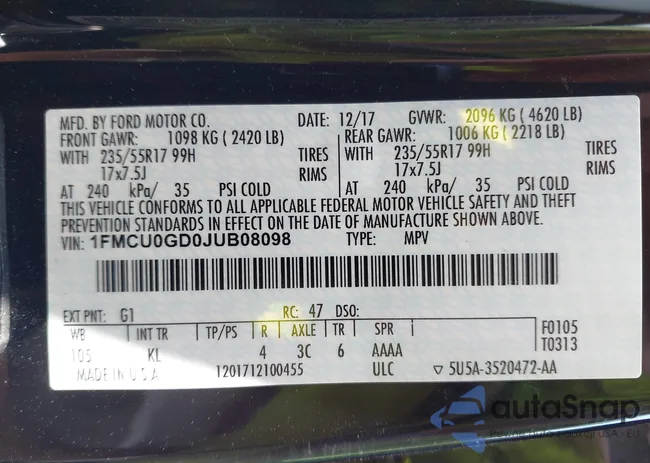 1FMCU0GD0JUB08098: 42896904