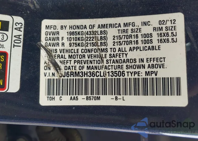 5J6RM3H36CL013506: 42897274