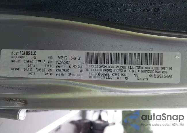 1C4BJWDG0GL187684: 42897288