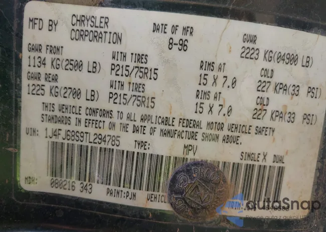 1J4FJ68S9TL294785: 42896392