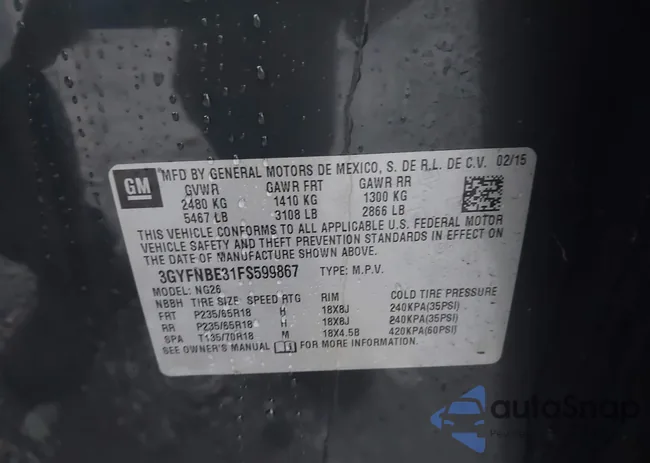 3GYFNBE31FS599867: 42896511