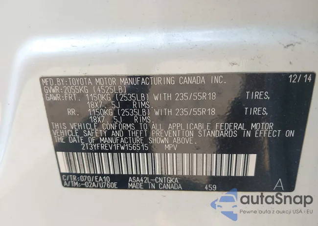 2T3YFREV1FW156515: 42896567