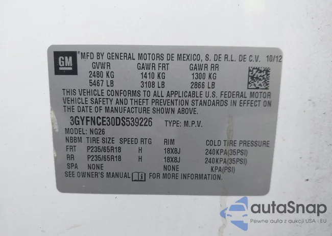 3GYFNCE30DS539226: 42896654