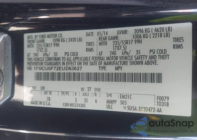 1FMCU0F72EUD63627: 42897755