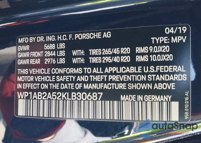 WP1AB2A52KLB30687: 42897927