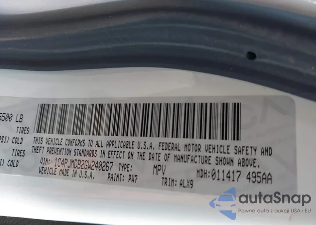 1C4PJMDB2GW240267: 42898025