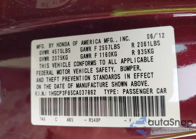 1HGCP3F85CA037892: 42898196