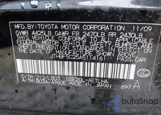 JTHBF5C25A5114161: 42898268