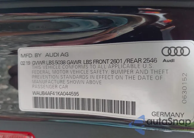 WAUB4AF41KA044595: 42897362