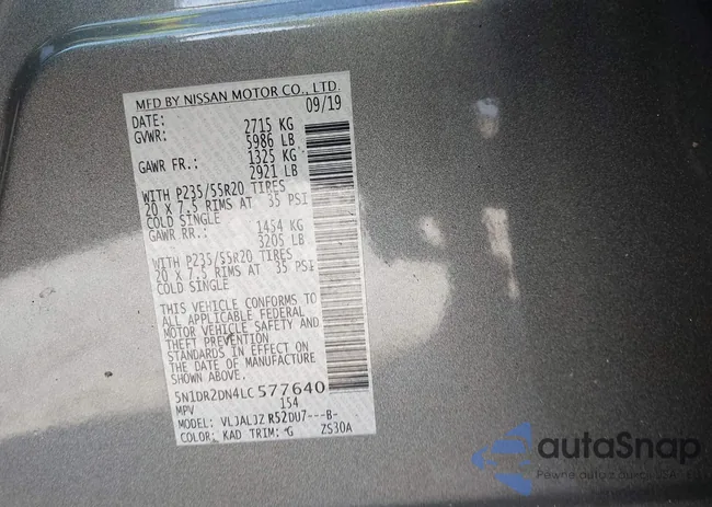 5N1DR2DN4LC577640: 42897385