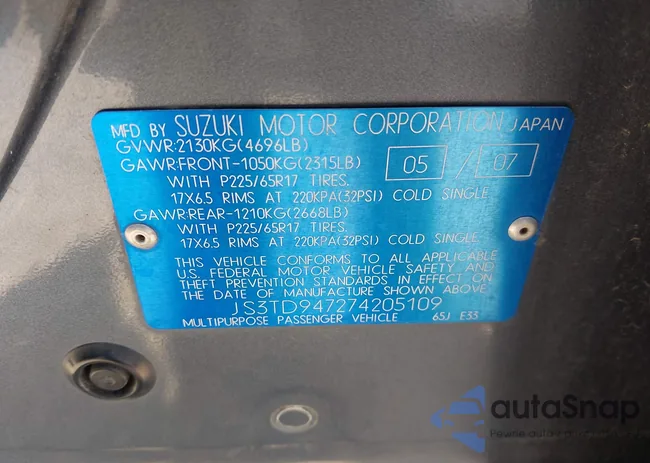 JS3TD947274205109: 42897532