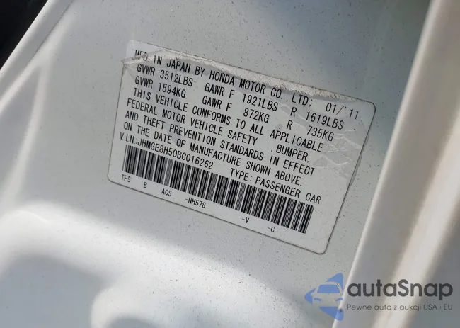 JHMGE8H50BC016262: 42897704