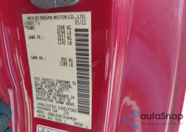 1N4AL2EP3CC100700: 42898924