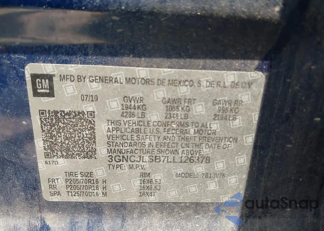 3GNCJLSB7LL126378: 42898395